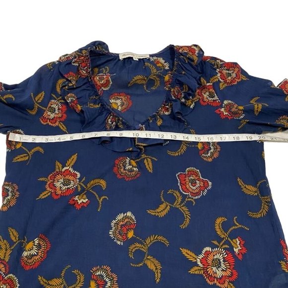 Madewell x Warm Ruffle-Collar Top in Honolulu Hibescus Size M - Picture 7 of 8